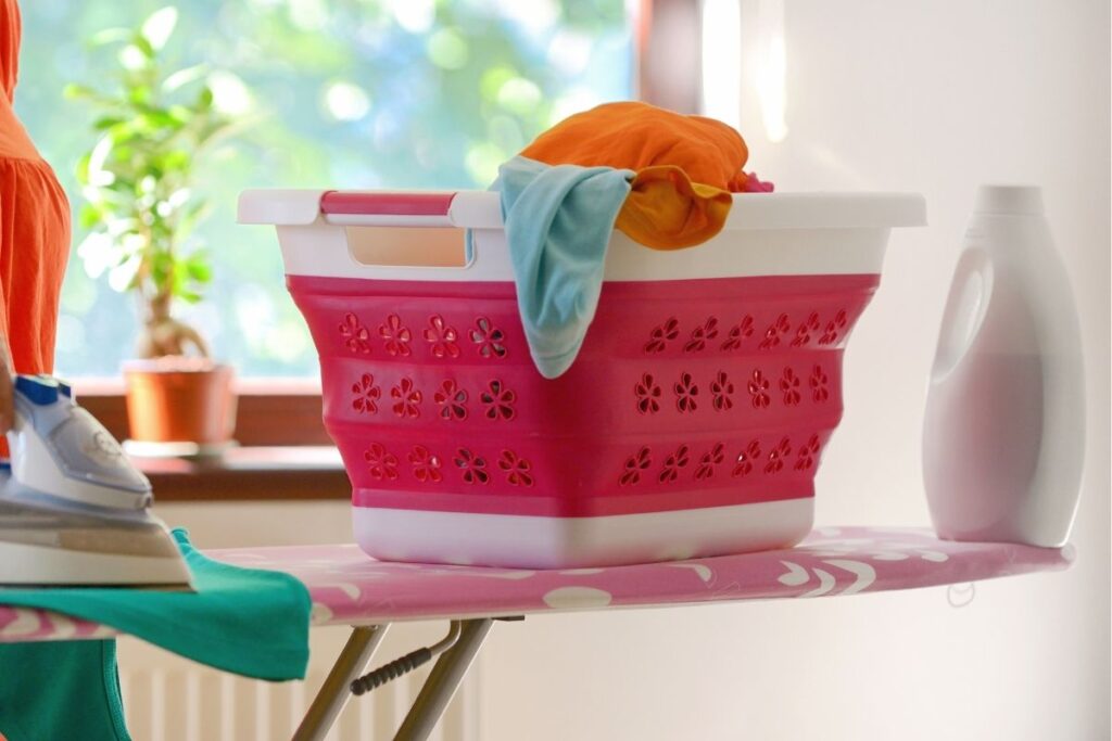 Pink Collapsible Laundry Basket
