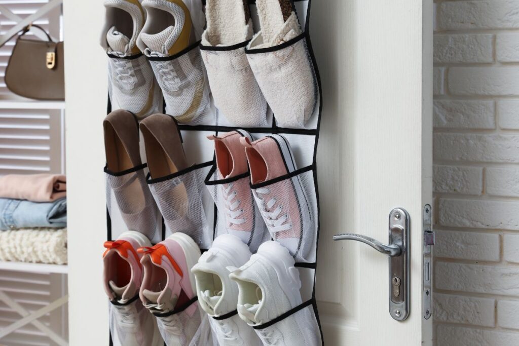 Over the door shoe organizer