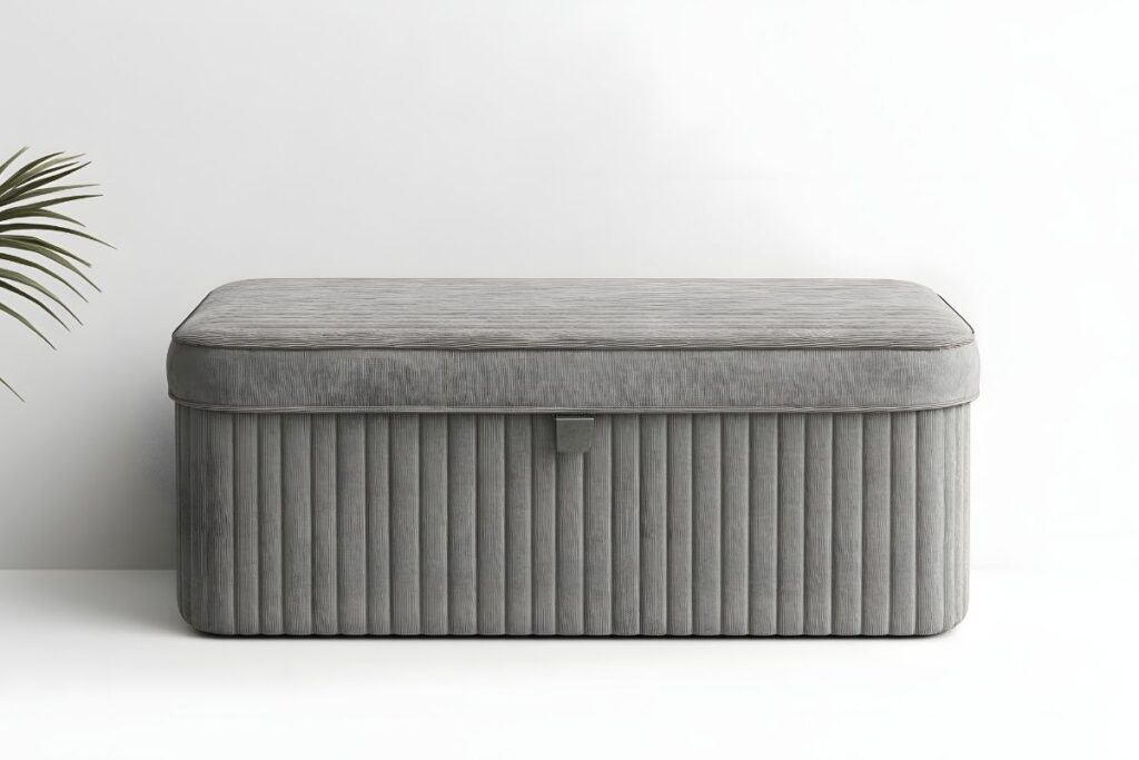 Gray ottoman with storage